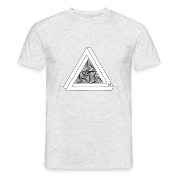 Triangle de Penrose blanc | Curseur - T-shirt homme - gris chiné - Devant - AI Model Male 178 dark (178cm)