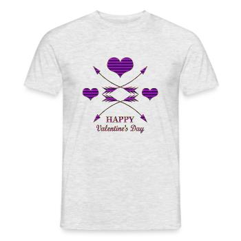 Valentine's Day Valentine's Day - Men's T-Shirt - heather grey - Front - AI Model Male 178 dark (178cm)