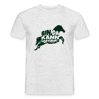 bin da pferd 1 - Männer T-Shirt - Grau meliert - Vorne - AI Model Male 178 dark (178cm)