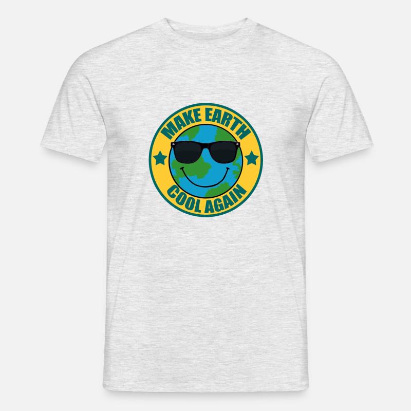 Make Earth cool again - Männer T-Shirt - Grau meliert