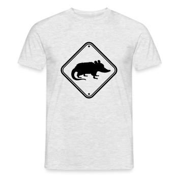 Gefahr Schild Opossum - Männer T-Shirt - Grau meliert - Vorne - AI Model Male 178 dark (178cm)