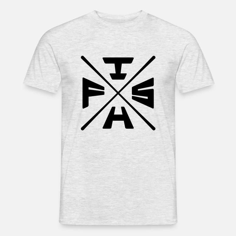 X Text Fish - Männer T-Shirt - Grau meliert