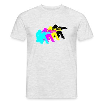 Field Target Vintage - Männer T-Shirt - Grau meliert - Vorne - AI Model Male 178 dark (178cm)