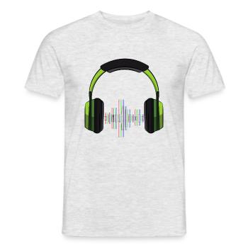 casque musique - T-shirt homme - gris chiné - Devant - AI Model Male 178 dark (178cm)