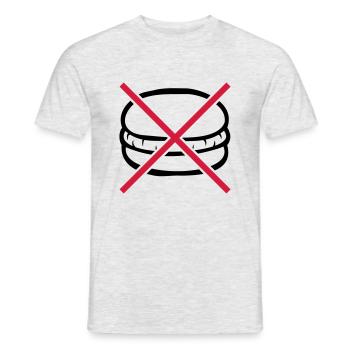 Forbidden to eat burgers - Men's T-Shirt - heather grey - Front - AI Model Male 178 dark (178cm)
