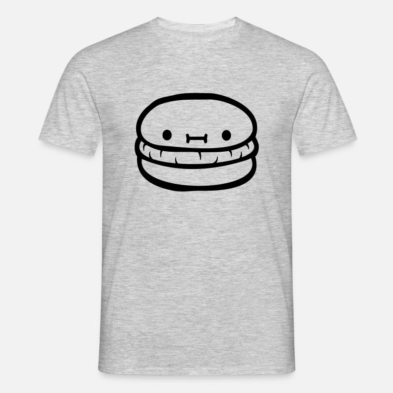 Burger cute face - Men's T-Shirt - heather grey