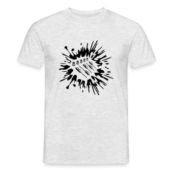 Tropfen Farbklecks Mischpult - Männer T-Shirt - Grau meliert - Vorne - AI Model Male 178 dark (178cm)