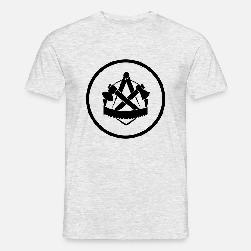 Zunftzeichen Zimmerer - Männer T-Shirt - Grau meliert