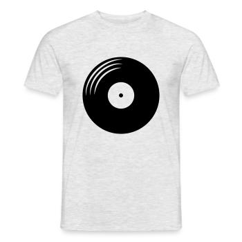 Vinyl record round - Men's T-Shirt - heather grey - Front - AI Model Male 178 dark (178cm)