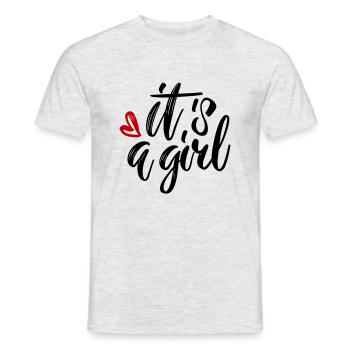 its Girl is a Girl Pregnancy Pregnant - Men's T-Shirt - heather grey - Front - AI Model Male 178 dark (178cm)