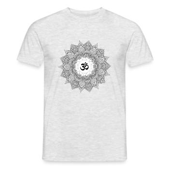 om chakra mandala yoga love energy - Men's T-Shirt - heather grey - Front - AI Model Male 178 dark (178cm)