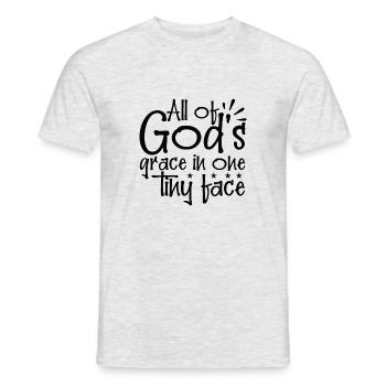 All of Gods grace in one tiny face - Men's T-Shirt - heather grey - Front - AI Model Male 178 dark (178cm)