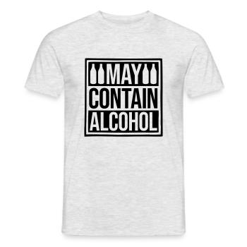 Achtung May Contain Alcohol - Männer T-Shirt - Grau meliert - Vorne - AI Model Male 178 dark (178cm)