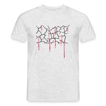 Blood Drops Cracks Pattern - Men's T-Shirt - heather grey - Front - AI Model Male 178 dark (178cm)