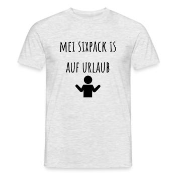Mei Sixpack is auf Urlaub - Männer T-Shirt - Grau meliert - Vorne - AI Model Male 178 dark (178cm)