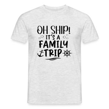 Oh Ship! It's a Family Trip - Men's T-Shirt - heather grey - Front - AI Model Male 178 dark (178cm)