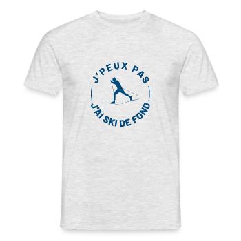 J'peux pas j'ai ski de fond - T-shirt homme - gris chiné - Devant - AI Model Male 178 dark (178cm)
