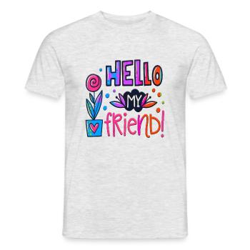 my friend positive thoughts happy - Men's T-Shirt - heather grey - Front - AI Model Male 178 dark (178cm)