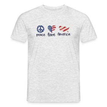 Peace Love America Awesome Unique Gift - Men's T-Shirt - heather grey - Front - AI Model Male 178 dark (178cm)