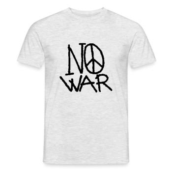 NoWar - Männer T-Shirt - Grau meliert - Vorne - AI Model Male 178 dark (178cm)