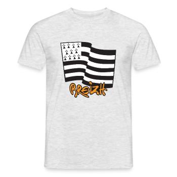 logo Jaune Moutarde - T-shirt homme - gris chiné - Devant - AI Model Male 178 dark (178cm)