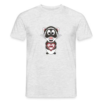 FRETTCHEN - HERZ - LIEBE - LOVE - TIER - Männer T-Shirt - Grau meliert - Vorne - AI Model Male 178 dark (178cm)