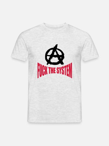 Fuck the system anarchy - Men's T-Shirt - heather grey
