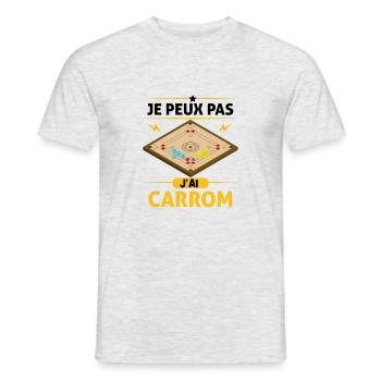 je peux pas j'ai carrom Idées cadeaux carrom - T-shirt homme - gris chiné - Devant - AI Model Male 178 dark (178cm)