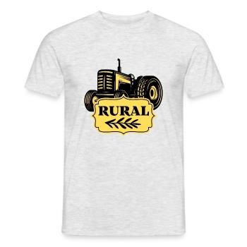 Je suis RURAL - Humour Tracteur Agriculteur - T-shirt homme - gris chiné - Devant - AI Model Male 178 dark (178cm)