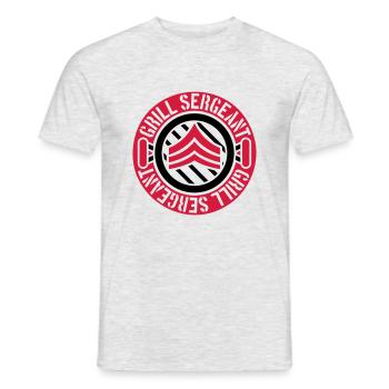 Barbecue Grill Sergeant Stamp - Men's T-Shirt - heather grey - Front - AI Model Male 178 dark (178cm)