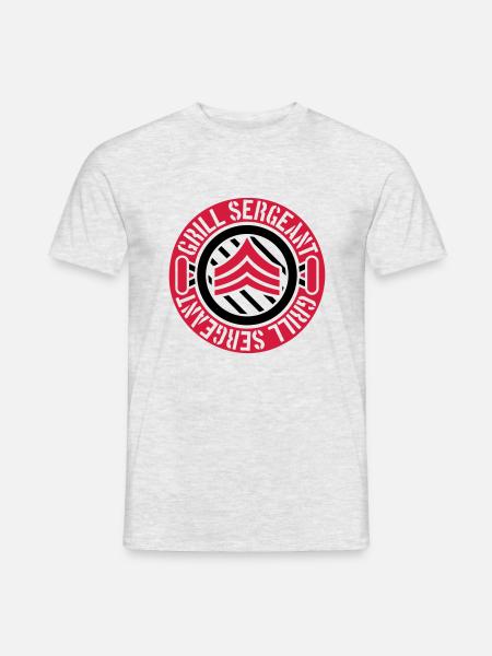 Barbecue Grill Sergeant Stamp - Men's T-Shirt - heather grey