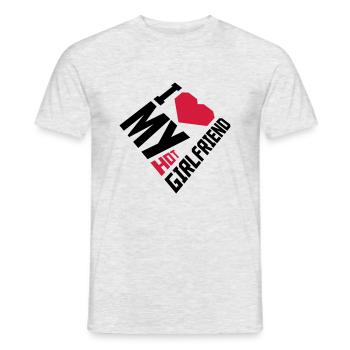 J’aime ma petite amie - T-shirt homme - gris chiné - Devant - AI Model Male 178 dark (178cm)