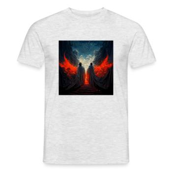 Himmel und Hölle - Männer T-Shirt - Grau meliert - Vorne - AI Model Male 178 dark (178cm)