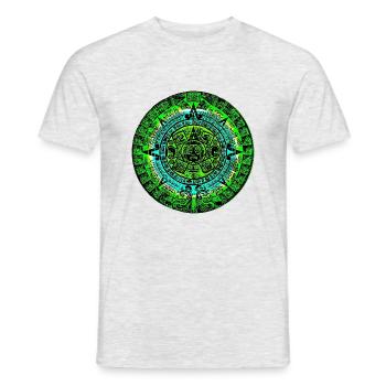 Azteken Kalender Stein der Sonne - Design A - Männer T-Shirt - Grau meliert - Vorne - AI Model Male 178 dark (178cm)