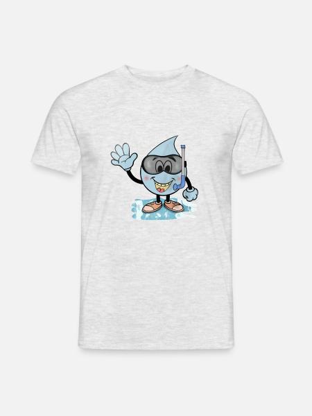 Dieses Wasserdiptychon liebt es zu schwimmen - Männer T-Shirt - Grau meliert