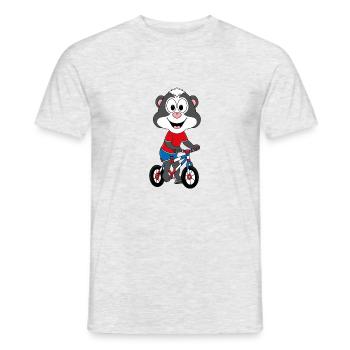 STINKTIER - FAHRRAD - TIER - KIND - BABY - Männer T-Shirt - Grau meliert - Vorne - AI Model Male 178 dark (178cm)