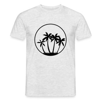Palm trees - Men's T-Shirt - heather grey - Front - AI Model Male 178 dark (178cm)