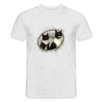 Katzenliebe - Männer T-Shirt - Grau meliert - Vorne - AI Model Male 178 dark (178cm)