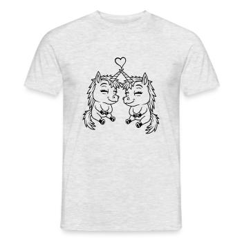 Chers 2 amis licorne - T-shirt homme - gris chiné - Devant - AI Model Male 178 dark (178cm)