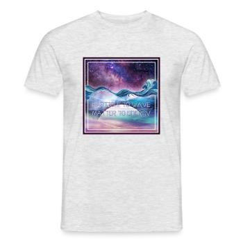 Univers - particule à onde / matière à énergie - T-shirt homme - gris chiné - Devant - AI Model Male 178 dark (178cm)