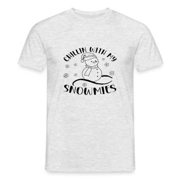 Chillin With My Snowmies - Men's T-Shirt - heather grey - Front - AI Model Male 178 dark (178cm)