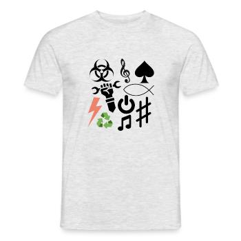 Symbolwirrwar - Männer T-Shirt - Grau meliert - Vorne - AI Model Male 178 dark (178cm)