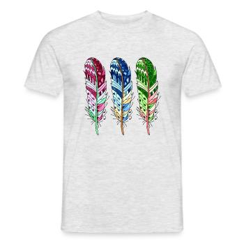 Feder - Männer T-Shirt - Grau meliert - Vorne - AI Model Male 178 dark (178cm)