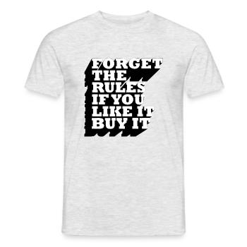 forget the rules noir et blanc - T-shirt homme - gris chiné - Devant - AI Model Male 178 dark (178cm)