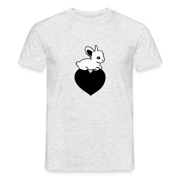 Hase Herz symbol liebe - Männer T-Shirt - Grau meliert - Vorne - AI Model Male 178 dark (178cm)
