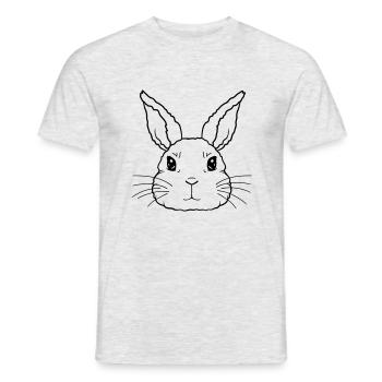 Visage mignon petit lapin - T-shirt homme - gris chiné - Devant - AI Model Male 178 dark (178cm)