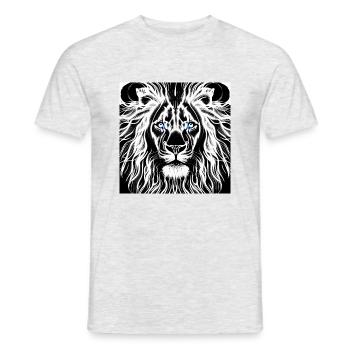 BLACK AND WHITE LION GOD - Men's T-Shirt - heather grey - Front - AI Model Male 178 dark (178cm)
