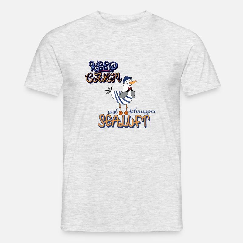 Keep calm and schnupper Sealuft - Männer T-Shirt - Grau meliert