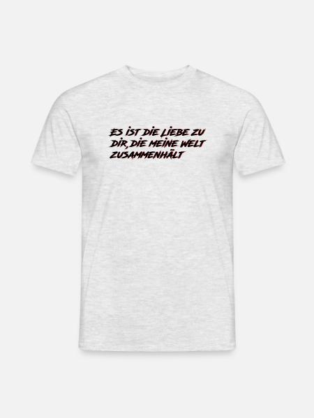 Liebes Spruch - Männer T-Shirt - Grau meliert
