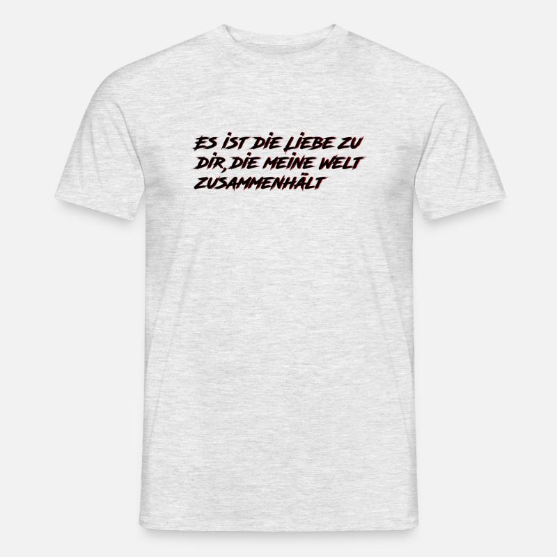 Liebes Spruch - Männer T-Shirt - Grau meliert